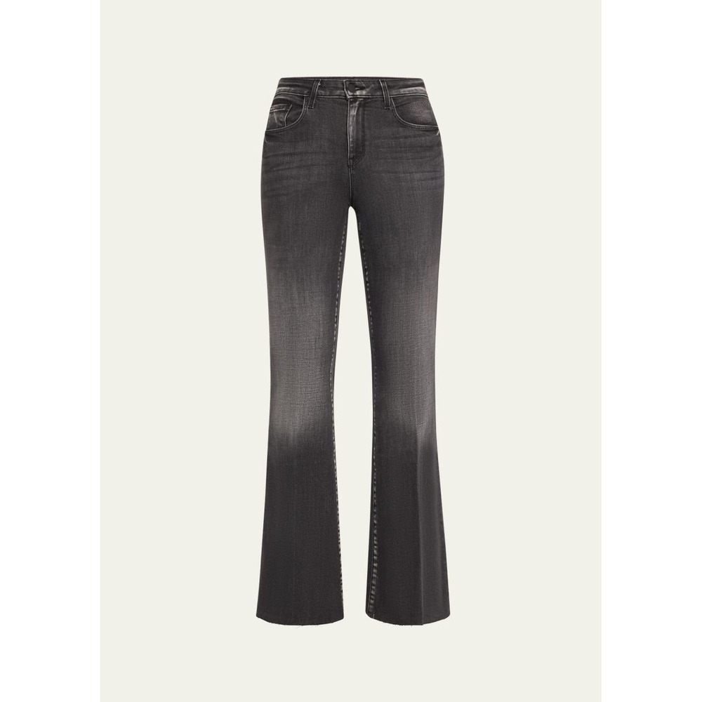L'AGENCE Sera High Rise Sneaker Flare Jeans Dark Graphite Size 27